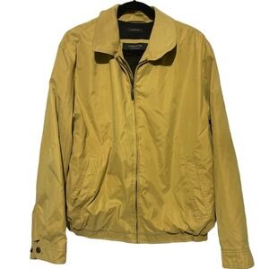 Claiborne Microfiber Harrington Jacket Mustard Yellow Zip Up Womens Large L‎